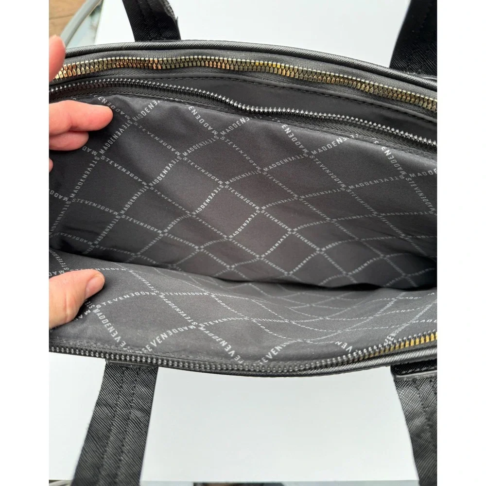Steve Madden Laptop Bag‎ Women Large Black Quilted Work Travel Professional Bag